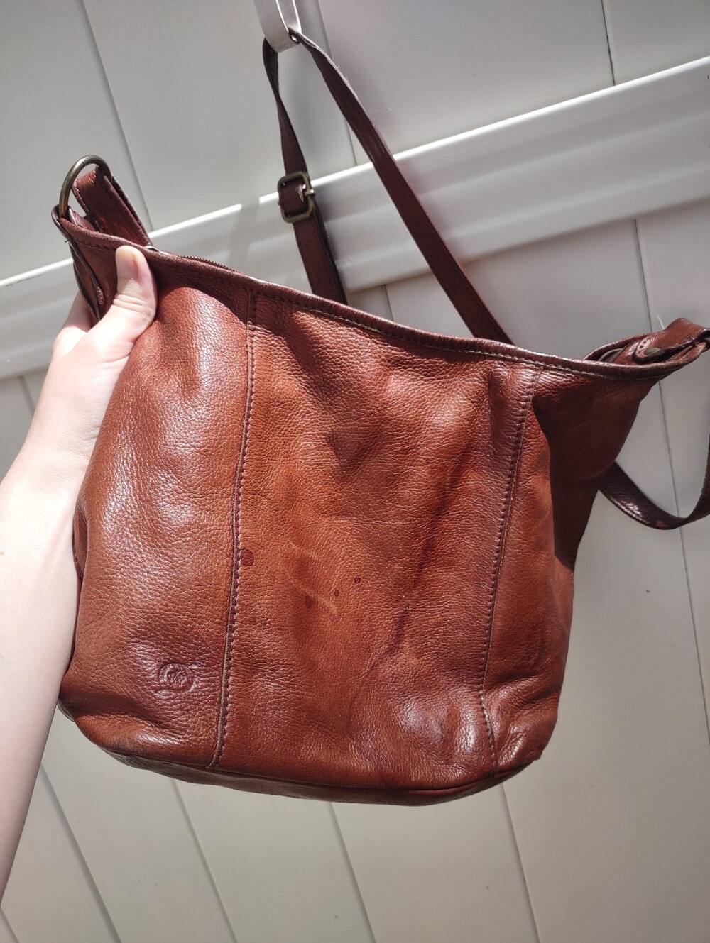 Born Leather Crossbody Shoulder Bag in Chestnut Brown